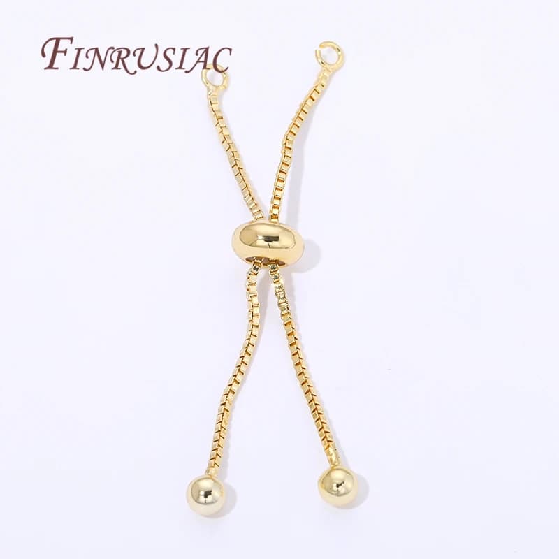 1/3/5 Pz 5 cm 18 K Gold Plated Regular Box Rubber Chains Beads Bracelets Extension Chains For Jewelry Creation Accessories
