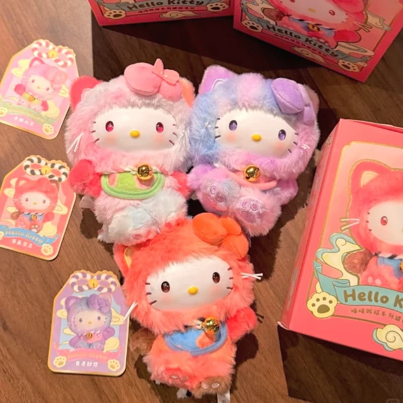 Sanrio Characters Hello Kitty Meow Blessing Series Blind Box - Statuetta Anime Carina, Ciondolo per Borsa, Giocattolo Sorpresa