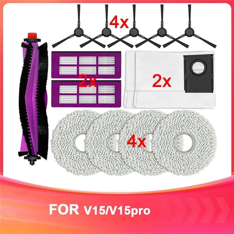 A38T-Adatto per accessori robot aspirapolvere Midea V15/V15pro, spazzola principale, spazzola laterale, filtro HEPA, panno per la pulizia