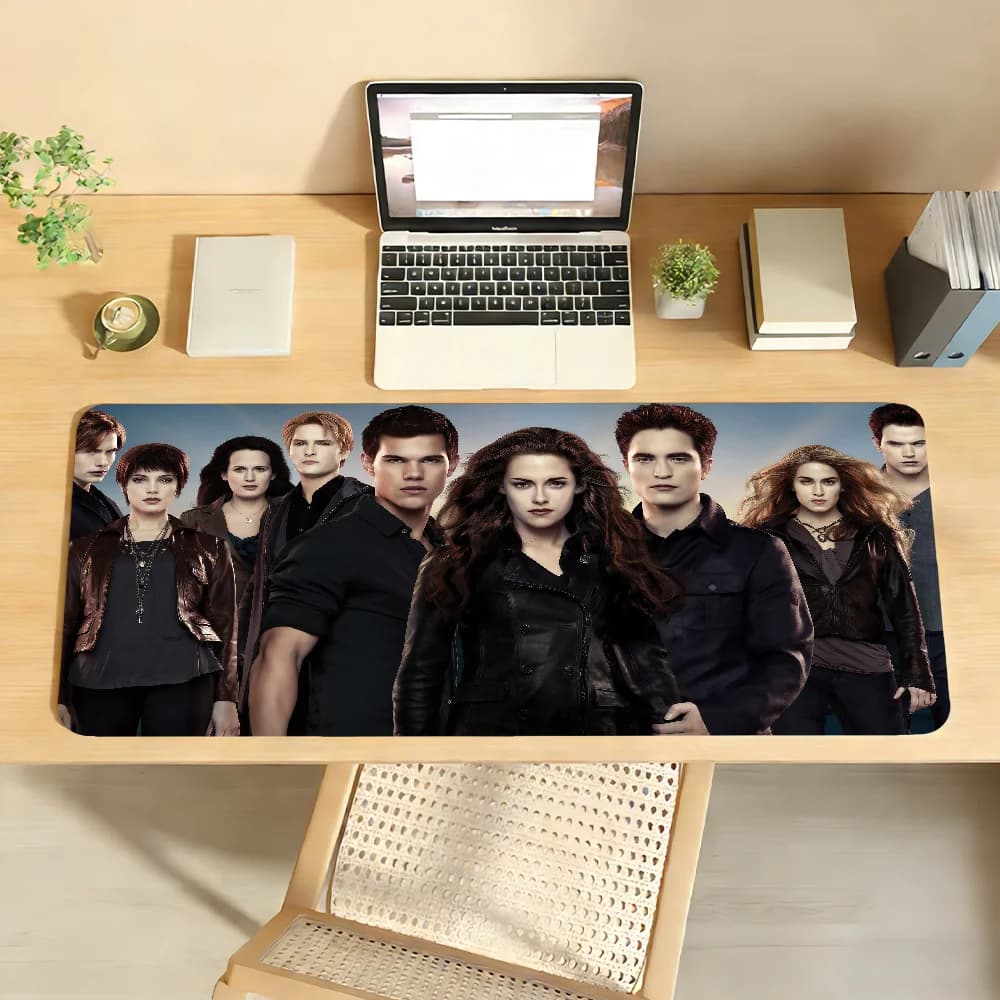 Tappetino per mouse Movie T-Twilight, antiscivolo, con bordo bloccabile, per PC, laptop, accessori per ufficio, tastiera in gomma, tappetino da gioco grande
