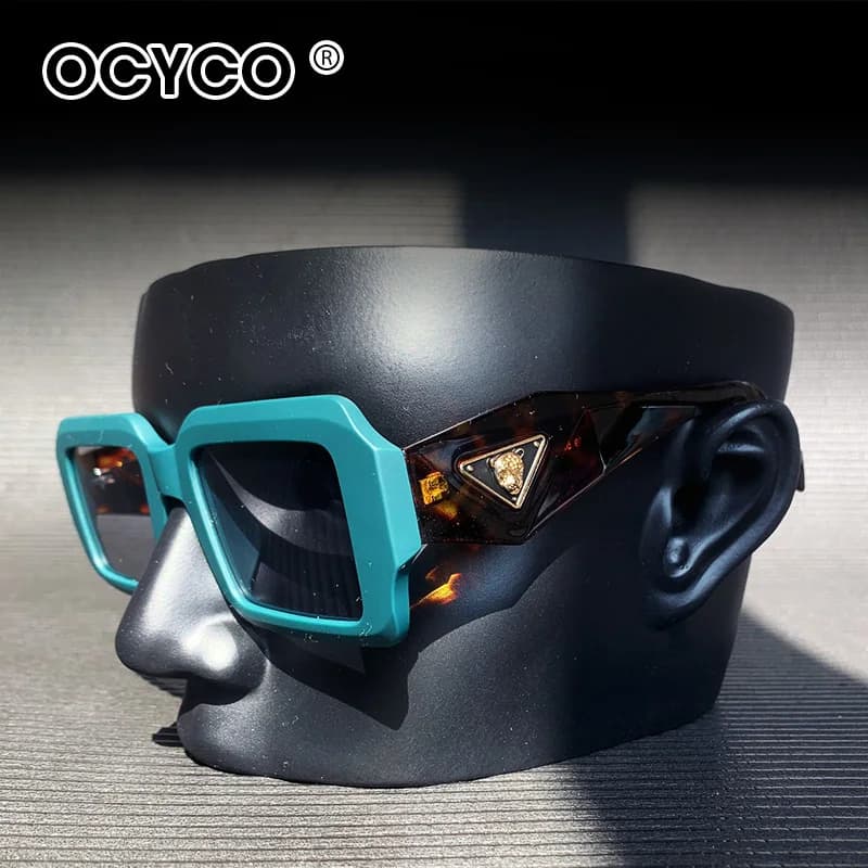 OCYCO Luxury Ins Leopard Square Occhiali da sole Uomo Vintage Punk Occhiali da sole Donna Oculos Feminino Lentes