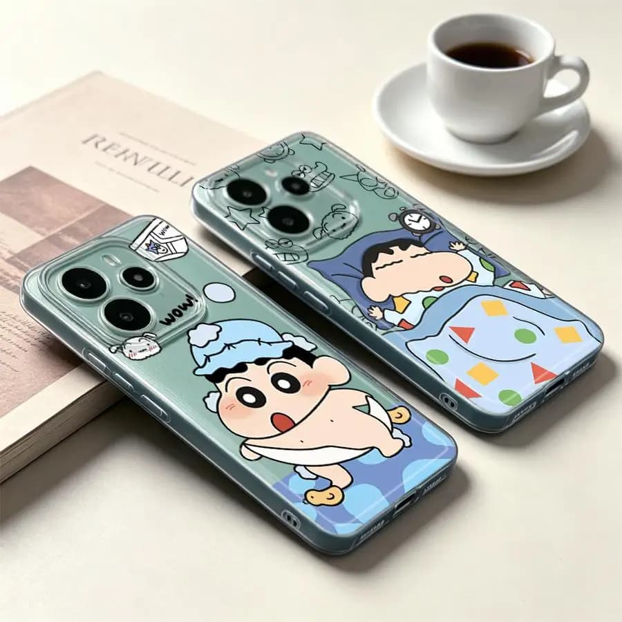 Shin-ChanS Cute Case for Xiaomi Redmi Note 15 A4 12S 10S 9 10 14C 11 Note 13 14 Pro Plus 11S 12 13C Soft Phone Cover