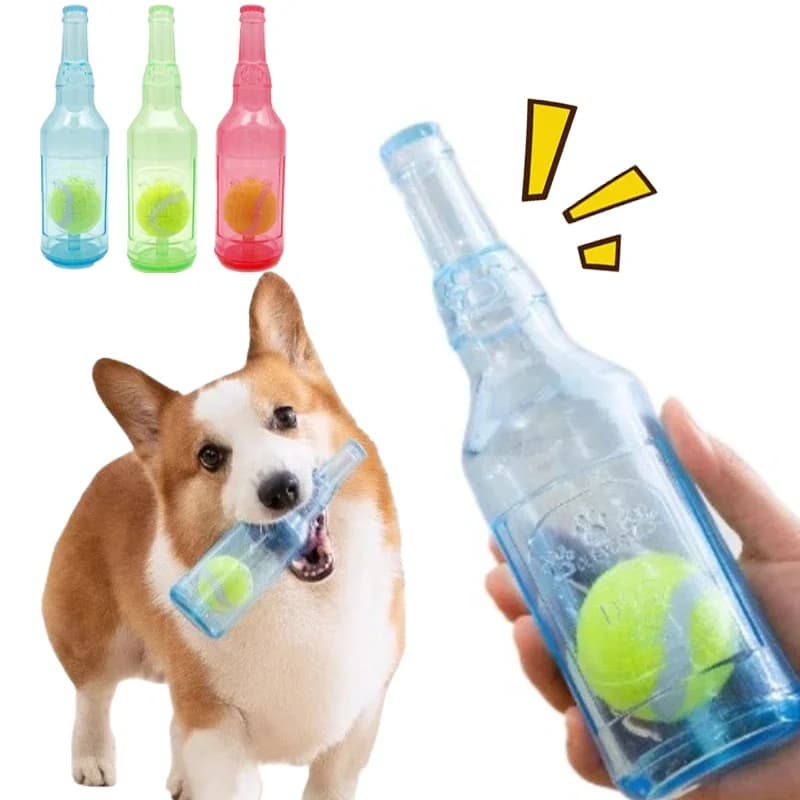 Giocattolo da masticare per animali domestici Suono per animali domestici Resistente ai morsi Molare Galleggiante Gomma TPR Bottiglia da tennis Palla per animali domestici Accessori giocattolo stridulo