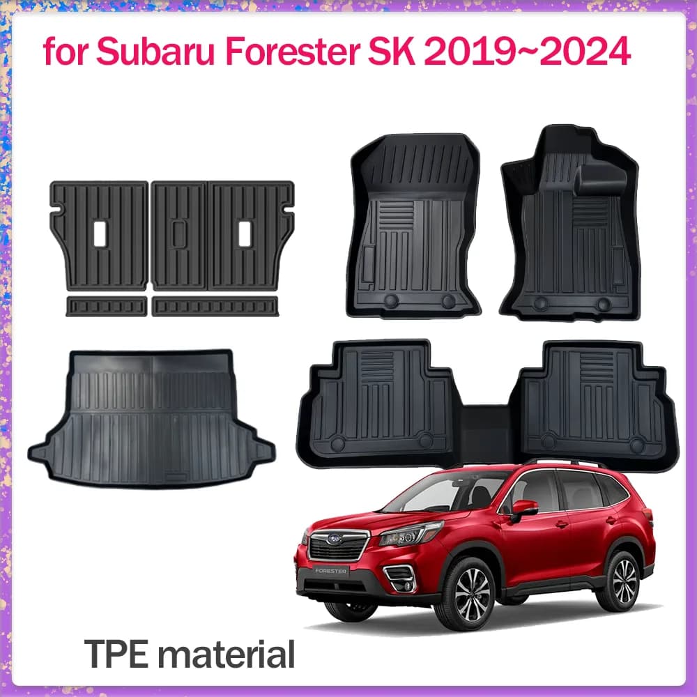 Car Mat for Subaru Forester SK 2019 ~ 2024 2020 TPE Foot Interior Coating Waterproof Seats Mat Pads Custom Accessories