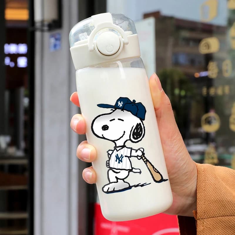 Snoopy Dog Shape Student Bottle, Anti Drop Plastic Sports Water Bottle, 400ML Summer Cup