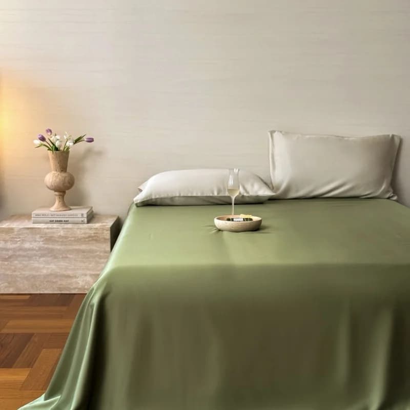 1 Pezzo Lenzuolo Copriletto Oversize Tinta Unita in Lyocell di Eucalipto Rinfrescante Morbido per Casa 274*259cm