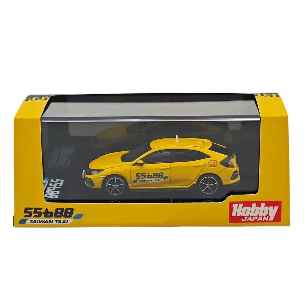 Modellino Auto Hobby HJ64 Scala 1/64 FK7 Hatchback Sports Taxi HJ642018AT Giallo, Veicolo in Miniatura Diecast da Collezione