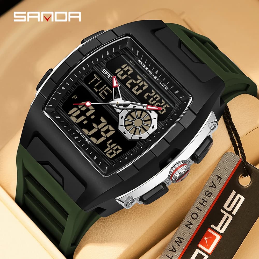 SANDA 3397 Men's Casual Electronic Watches with Alarm Clock, Calendar, Luminous, Waterproof, Anti-shock, Digital wrist watch