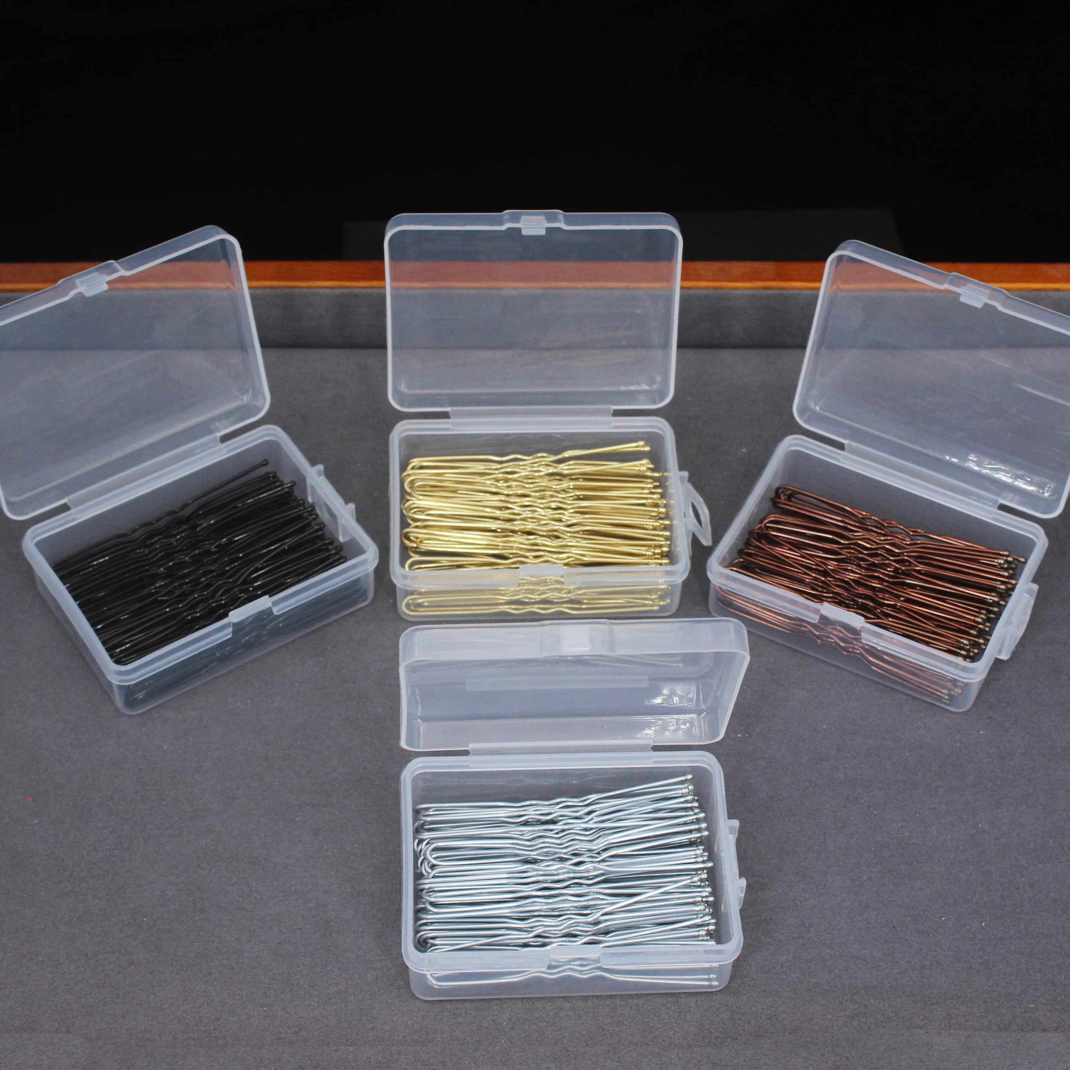 50 pcs/box Metal Shaped U-Style Hair Clips Bobby Corrugated Alloy Spills Women's Forks Hairstyle Tool Accessories