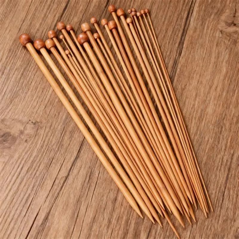 2Pcs Bamboo Knitting Needles With Single Pointed Tips Handmade DIY Single-Pointed Knitting Needles, Suitable For Yarn Beginners