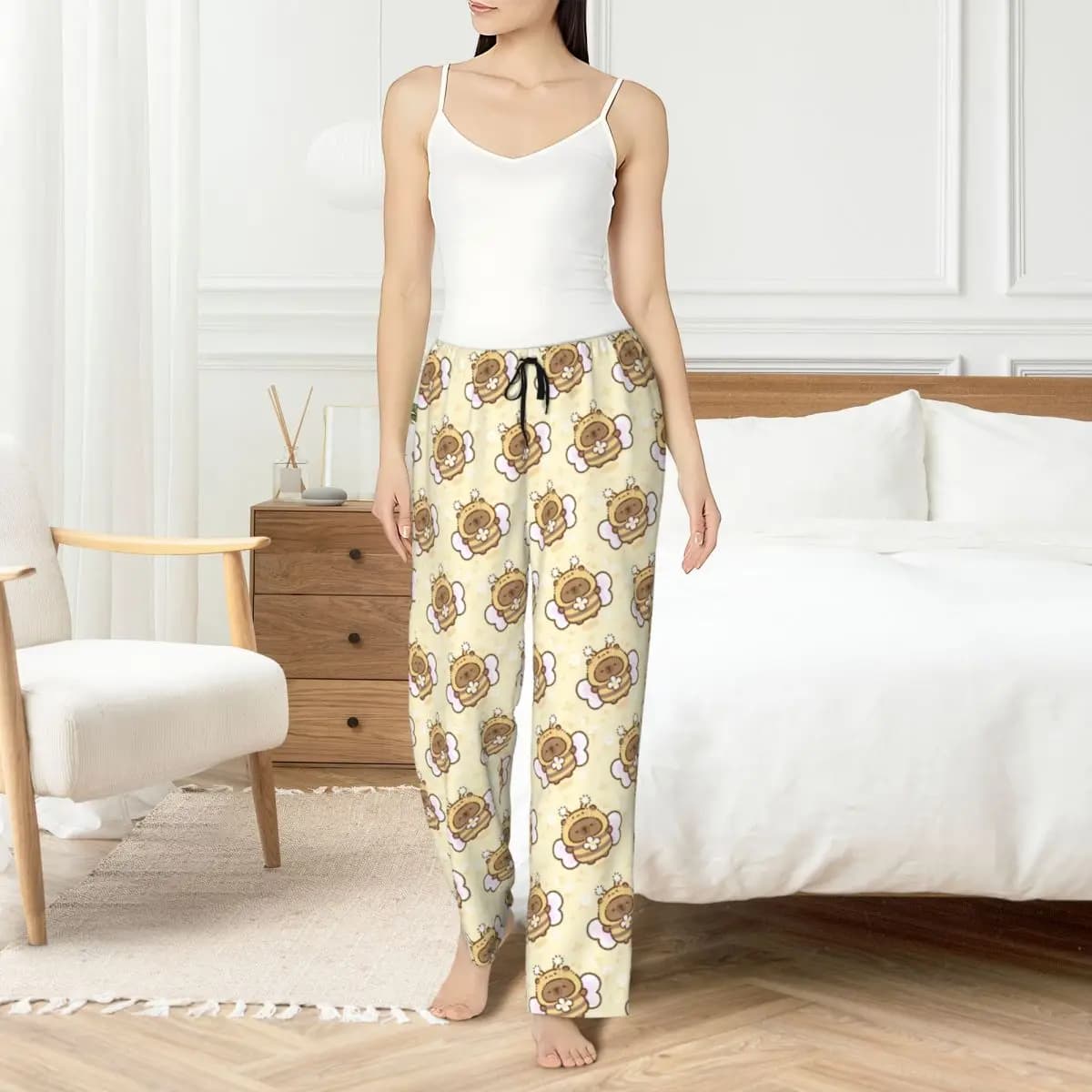 Custom Funny Headliner Pants Stretched Night Trousers for Women's Sleep with Pockets
