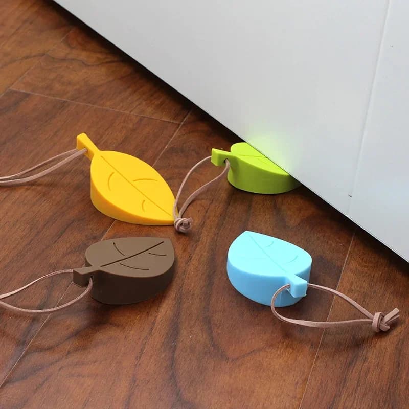 Fermaporta in Silicone a Forma di Foglia Creativa, Fermaporta Antivento, Blocco di Sicurezza per Bambini, Supporto per Porta 3D da Appendere per Casa e Ufficio