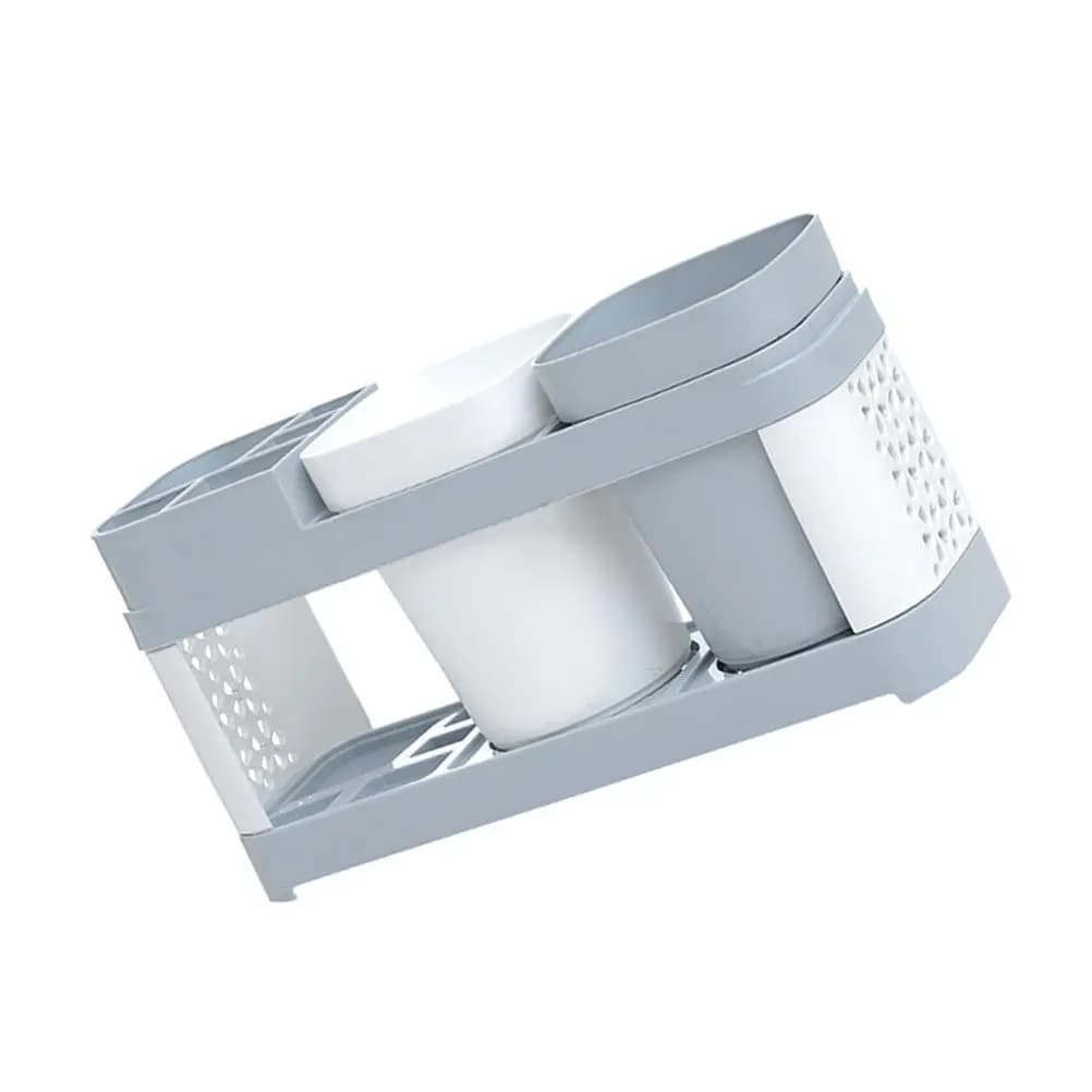 1Pcs Toothbrush Holder Set Food Grade PP Material Simple Toothbrush Storage Stand Cup Holder Wash Gargle Rack Desktop Bathroom