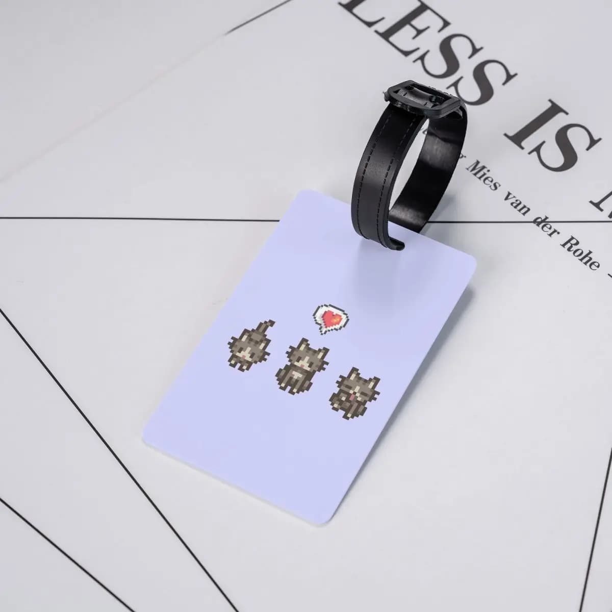 Etichette per bagagli Stardew Valley GreyGray Cat, accessori per valigie, etichetta per bagaglio da viaggio, porta etichette per imbarco, porta nome e indirizzo