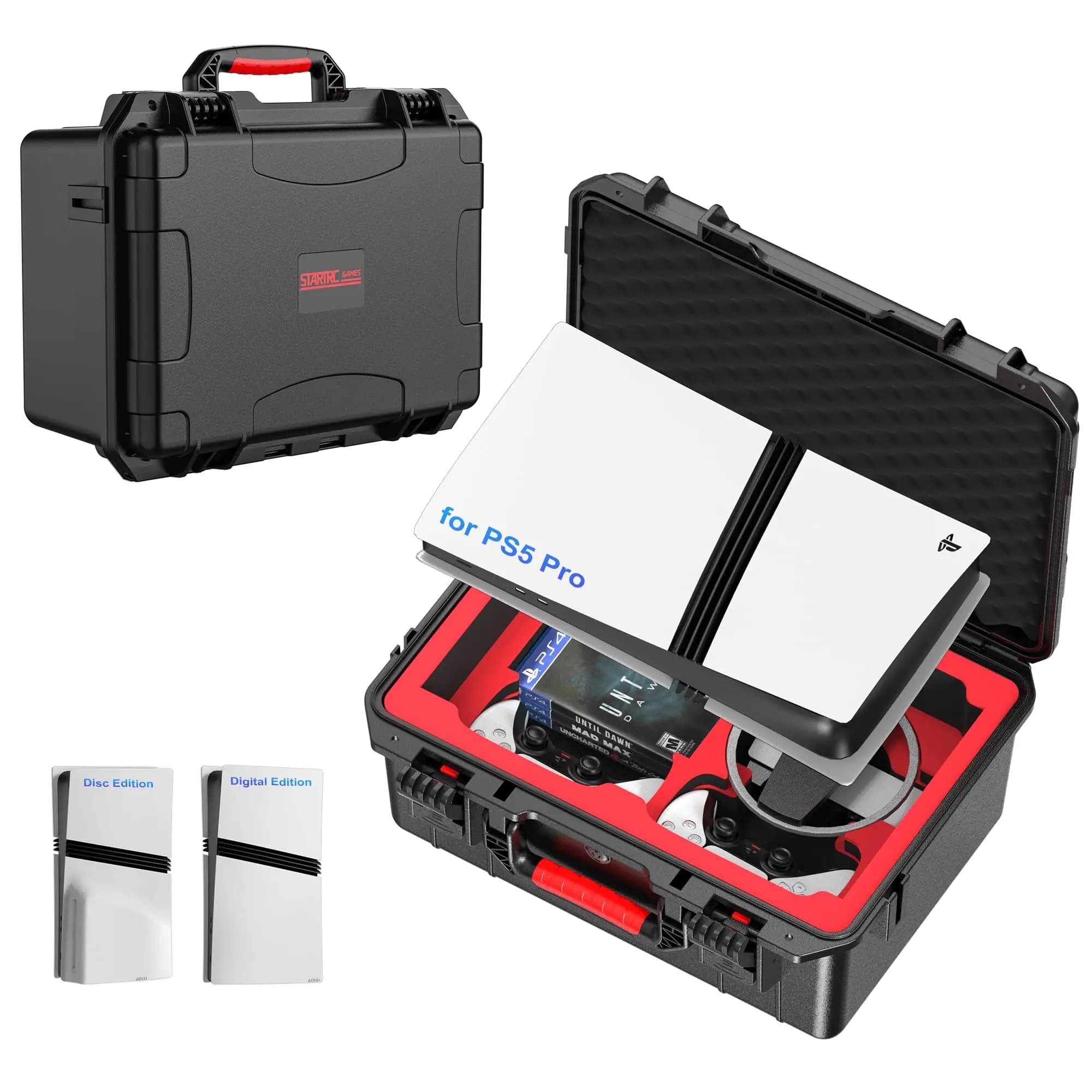 Custodia rigida per console SONY PS5 Pro (versione con disco/digitale), controller, stazione di ricarica, base verticale e accessori per giochi PS5