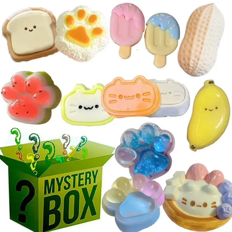 Mystery Fidget Toy Blind Box, Cibo Simulato, Giocattolo Antistress a Forma di Piede, Giocattolo da Spremere, Mochi Squishy, Giocattoli Antistress