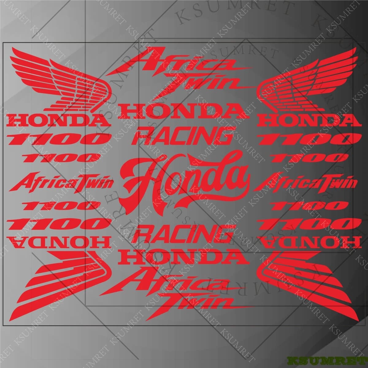 Adesivi Moto per Honda Africa Twin 1100: Logo Ali per Casco, Adesivo Impermeabile per Scarico, Accessori Adventure Sport