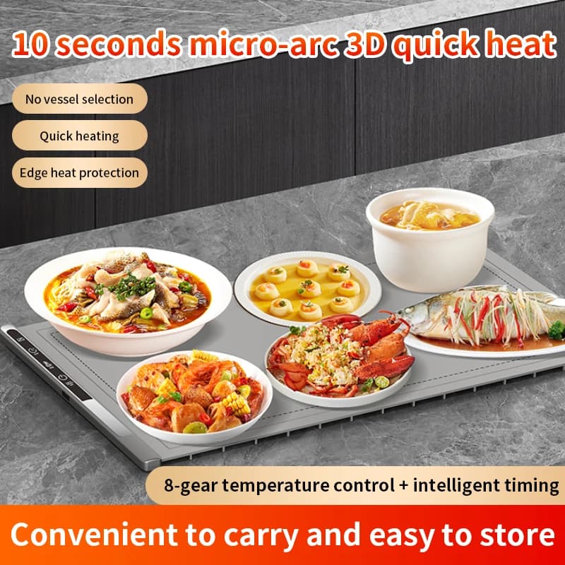 Foldable Food Heating Tray Silicone Heater Mat Flexible Silicone Heater Hot Plates Constant Hot Plates Electric Heating Mat for Food