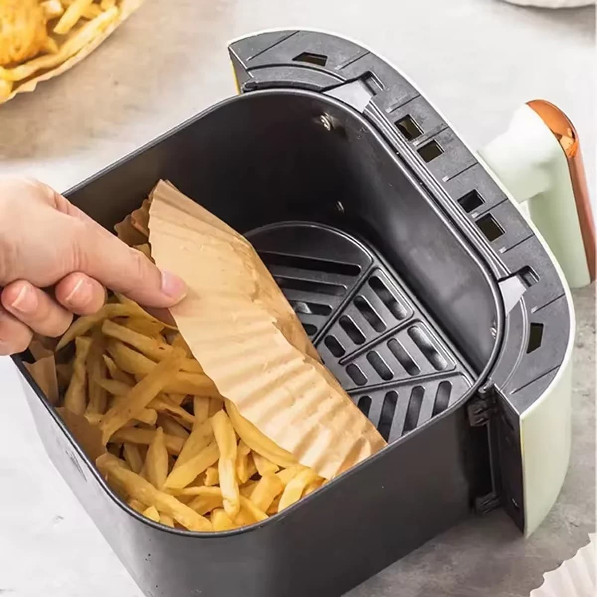 25 pezzi - Rivestimento per friggitrice ad aria, rivestito con carta resistente all'olio e impermeabile, rivestimento per alimenti sicuro e sano