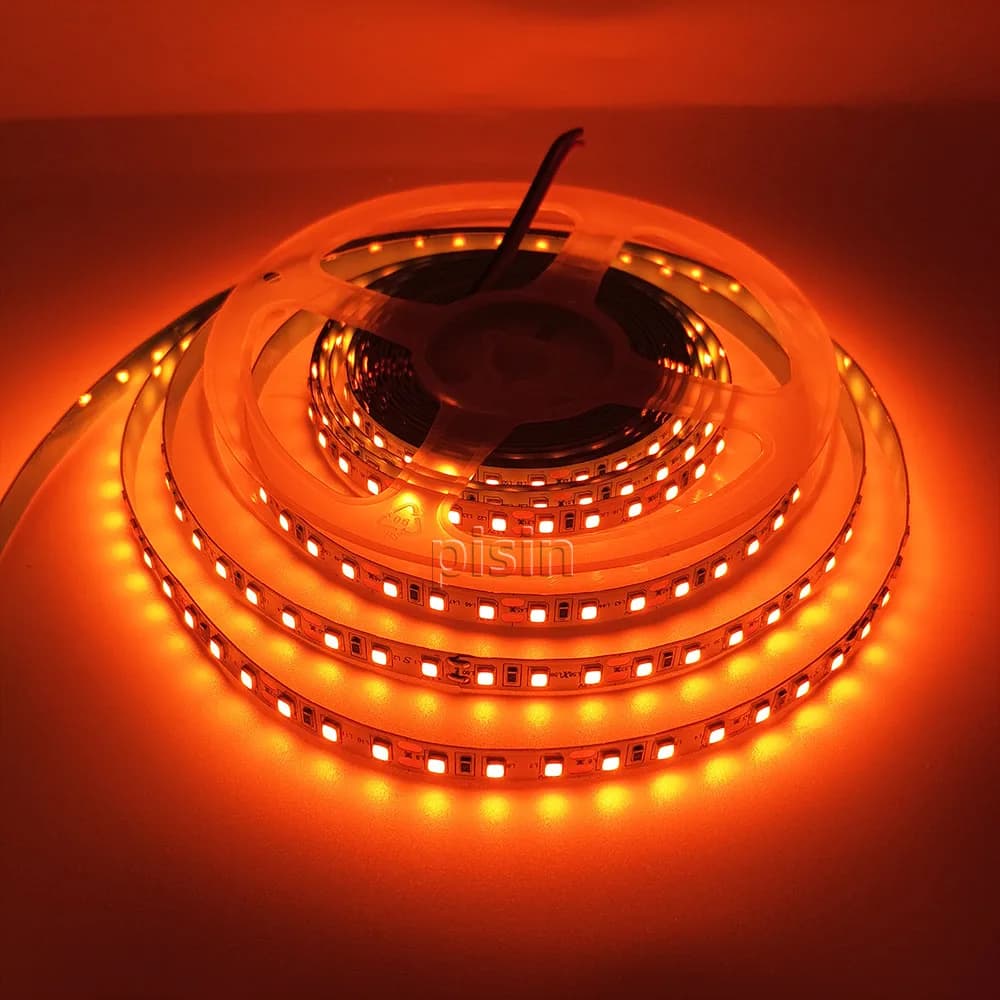 Striscia LED Flessibile Arancione Ambra 5m DC12V 24V 2835 8mm 120 LED/m Luci a Nastro LED 1800K 1900K 2700K 3000K 3500K 4000K 6500K