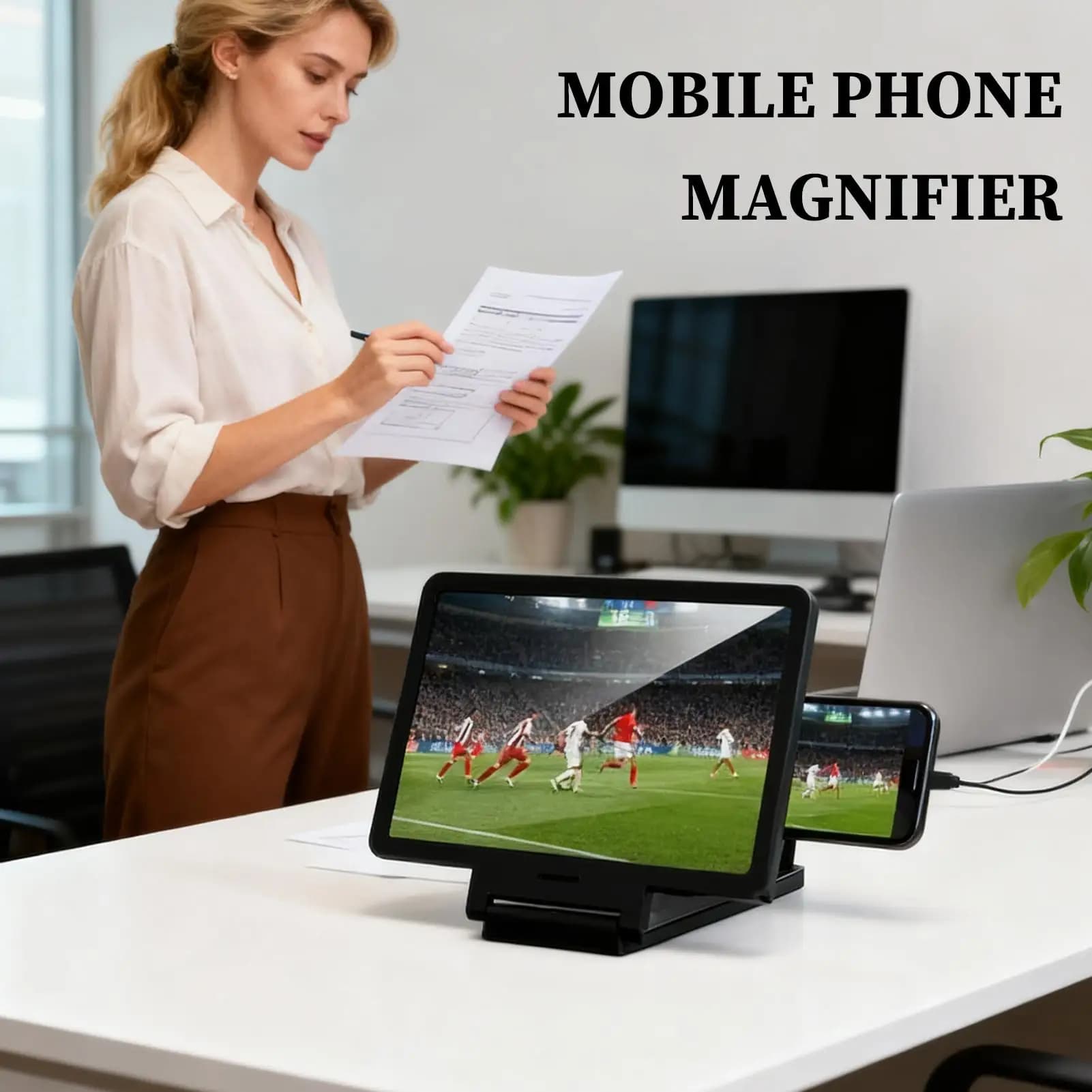 Mobile Phone Screen Enlargement Lens Light HD Enlargement Lens for Smart Phone Screen for Daily Reading of Learning Films
