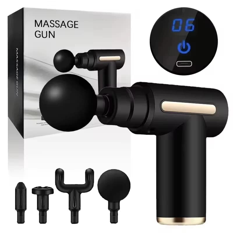 Pistola Massaggiante Portatile per Fascia Muscolare, Massaggiatore Elettrico a Percussione, Mini Pistola Massaggiante USB con Schermo Touch LED