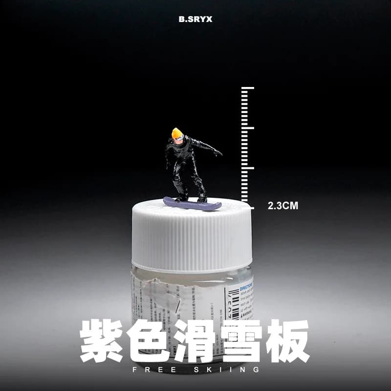 Nuovo stile libero in resina in scala 1:64 sci pattinaggio su ghiaccio Sport invernali Figura in miniatura Modello Scena Accessorio Display Collezione di fan