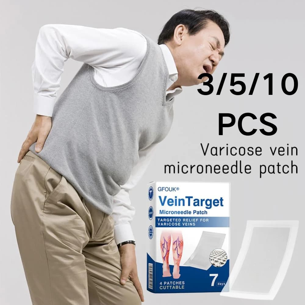 Cerotto Microneedle per Vene Varicose alle Gambe, Cerotto Erboristico per la Cura delle Vene a Ragno, Sollievo da Gonfiore e Dolore, Adesivo Portatile
