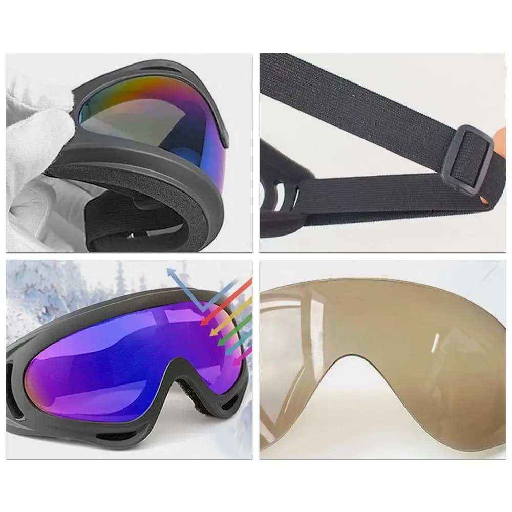 Occhiali da Sci Unisex Invernali Antivento per Sport all'Aperto, Antipolvere, per Moto e Ciclismo, Occhiali da Snowboard