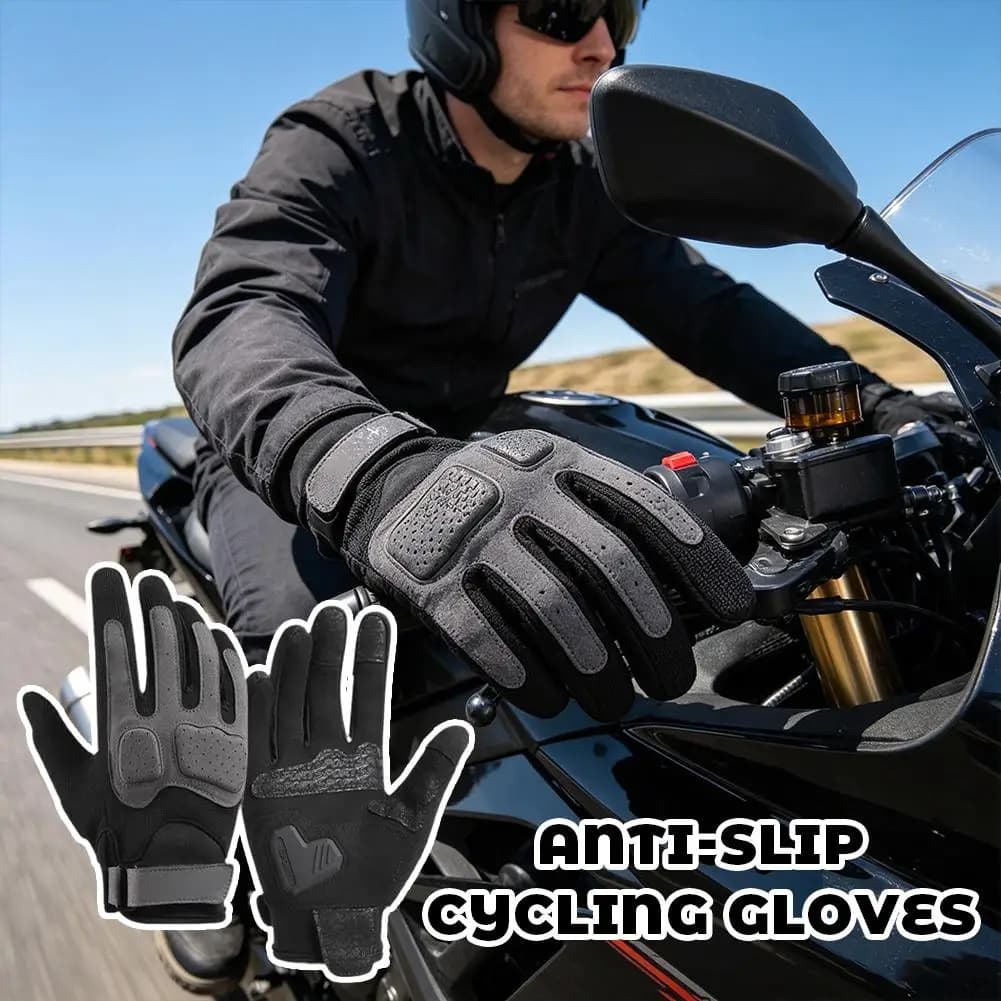 Guanti da Moto Traspiranti Antiscivolo con Protezione TPR, Compatibili con Touchscreen, Guanti da Guida Integrali per Uomo