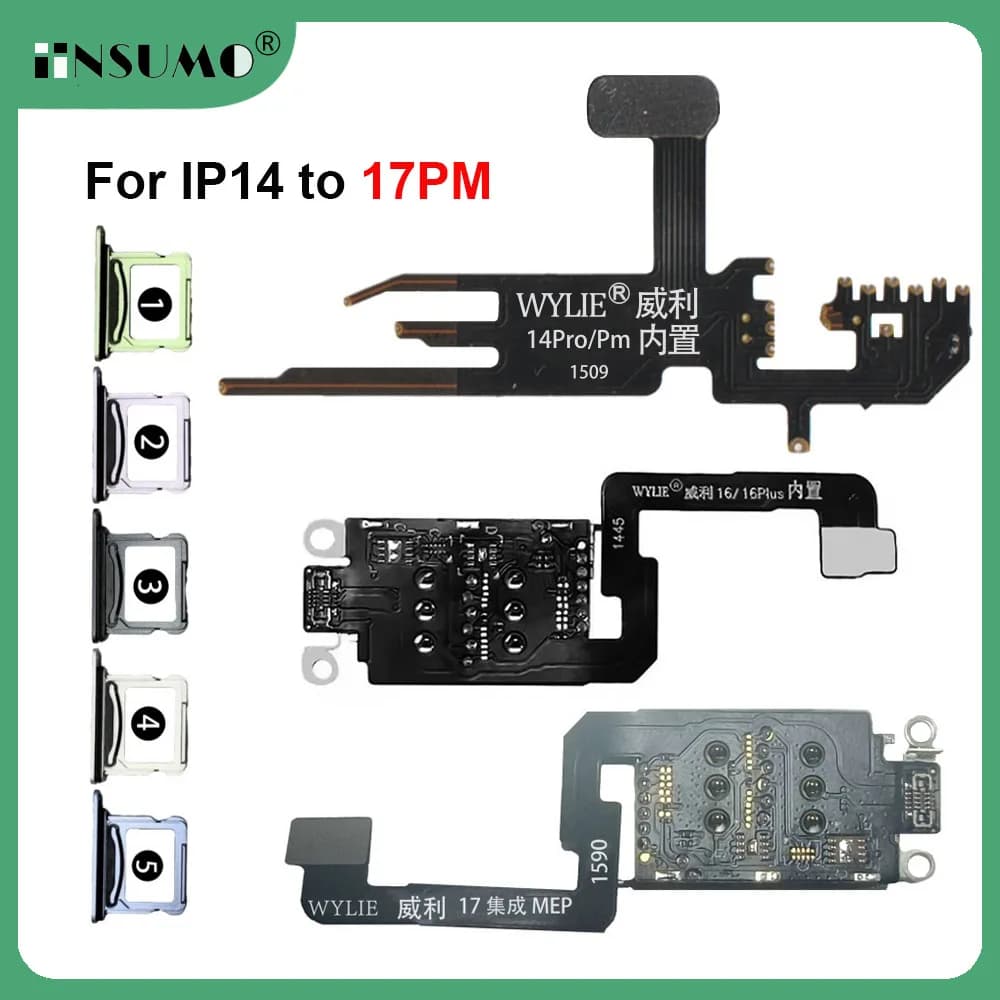 WYLIE 2Set per iPhone 17 Esim Converti in Sim Dual Card Flex Ca ‮ lb ‬ e Soluzione di integrazione MEP Supporta la riparazione Super Snow DB IC
