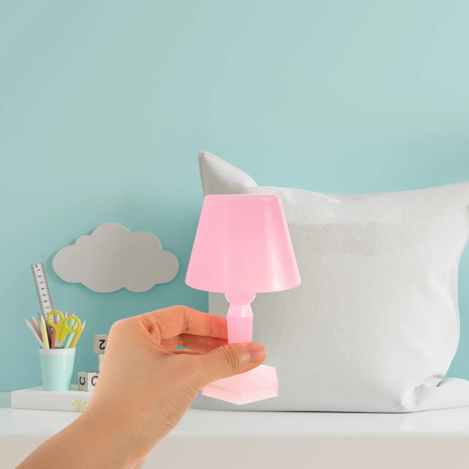 Micro Landscape Mini Desk Lamp Mini House Table Light Decorative Warm Atmosphere Desktop Stable Base for Moss Microlandscape