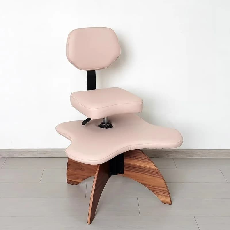 Sedia con gambe incrociate con schienale Sgabello regolabile in altezza per postura Sedia da ufficio al ginocchio in legno Sedile ergonomico Scimmia accovacciata