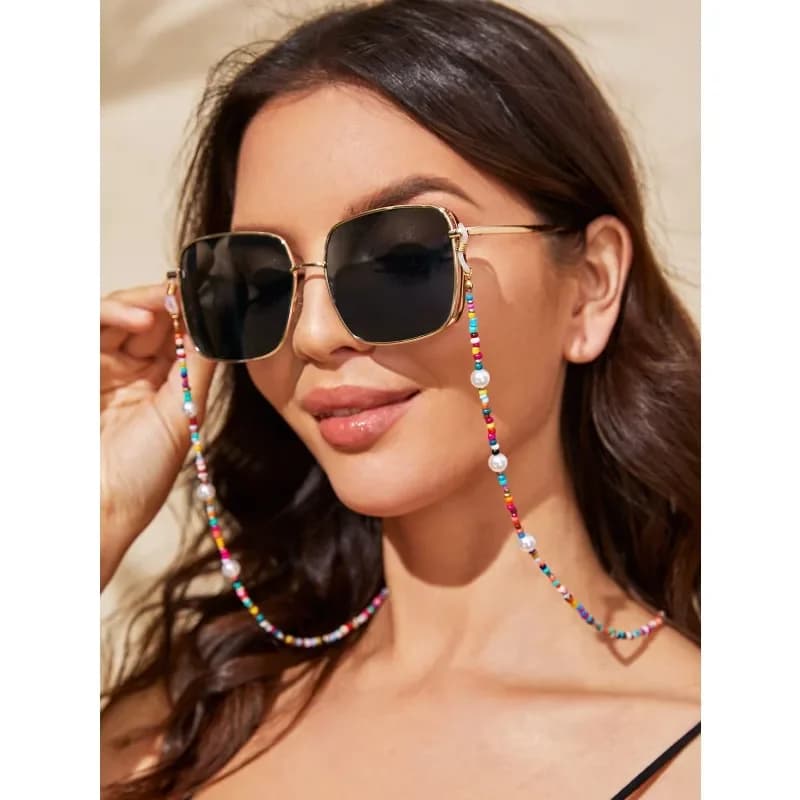 Catena per occhiali decorata con perle finte, cordino per maschera da donna, accessori per occhiali jjj