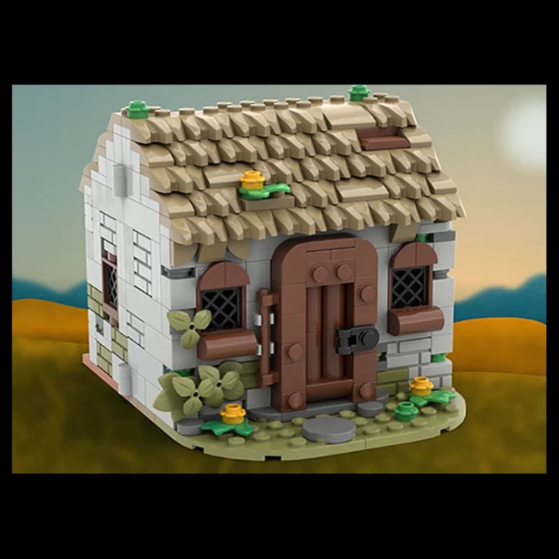 389 pezzi modello architettonico - casetta medievale, puzzle creativo, blocchi da costruzione per bambini, giocattoli