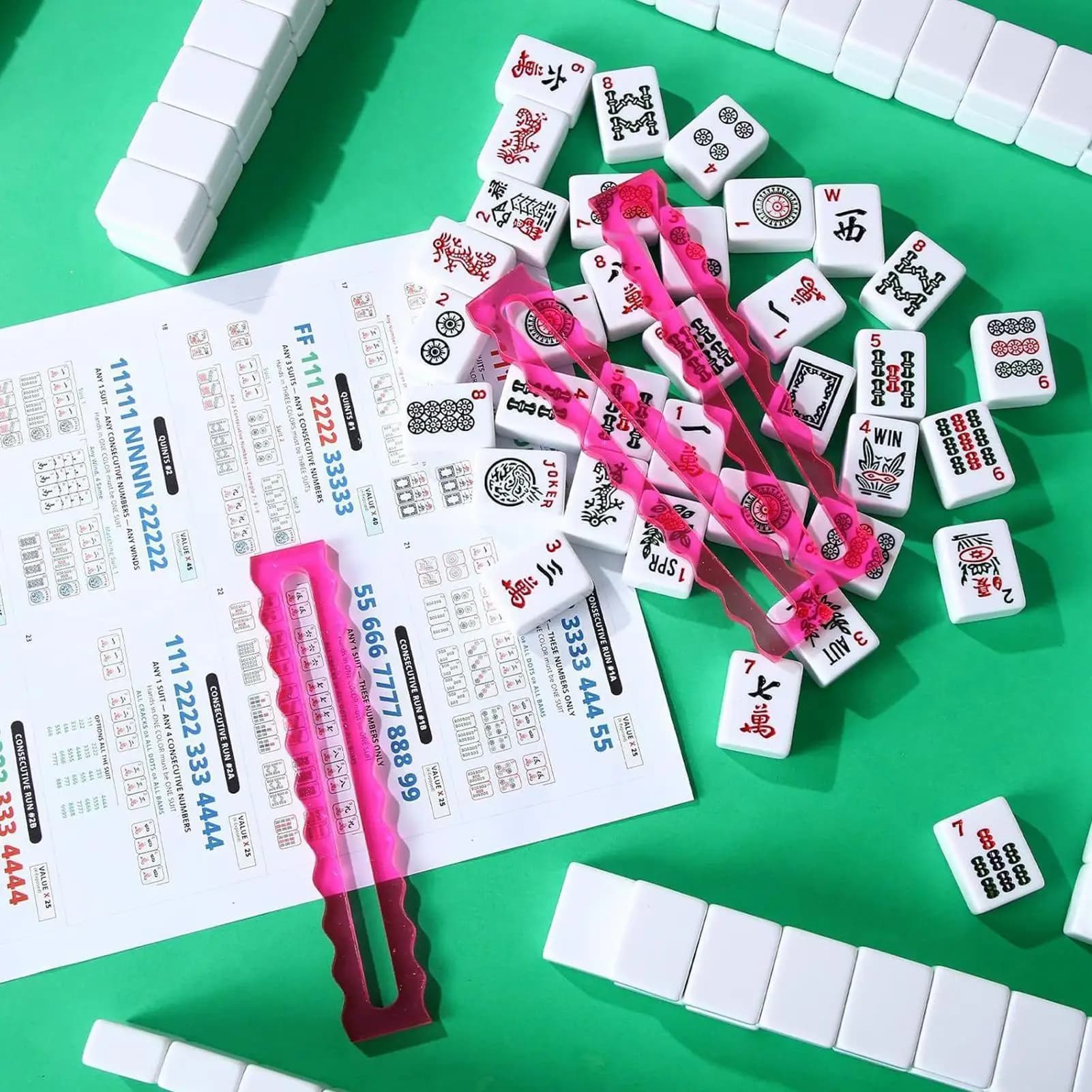 Mahjong Line Marker 4 Pieces Mah Jongg Accessories Bright Mahjong Rules Helper For Players Game Night Family Gathering Beginners