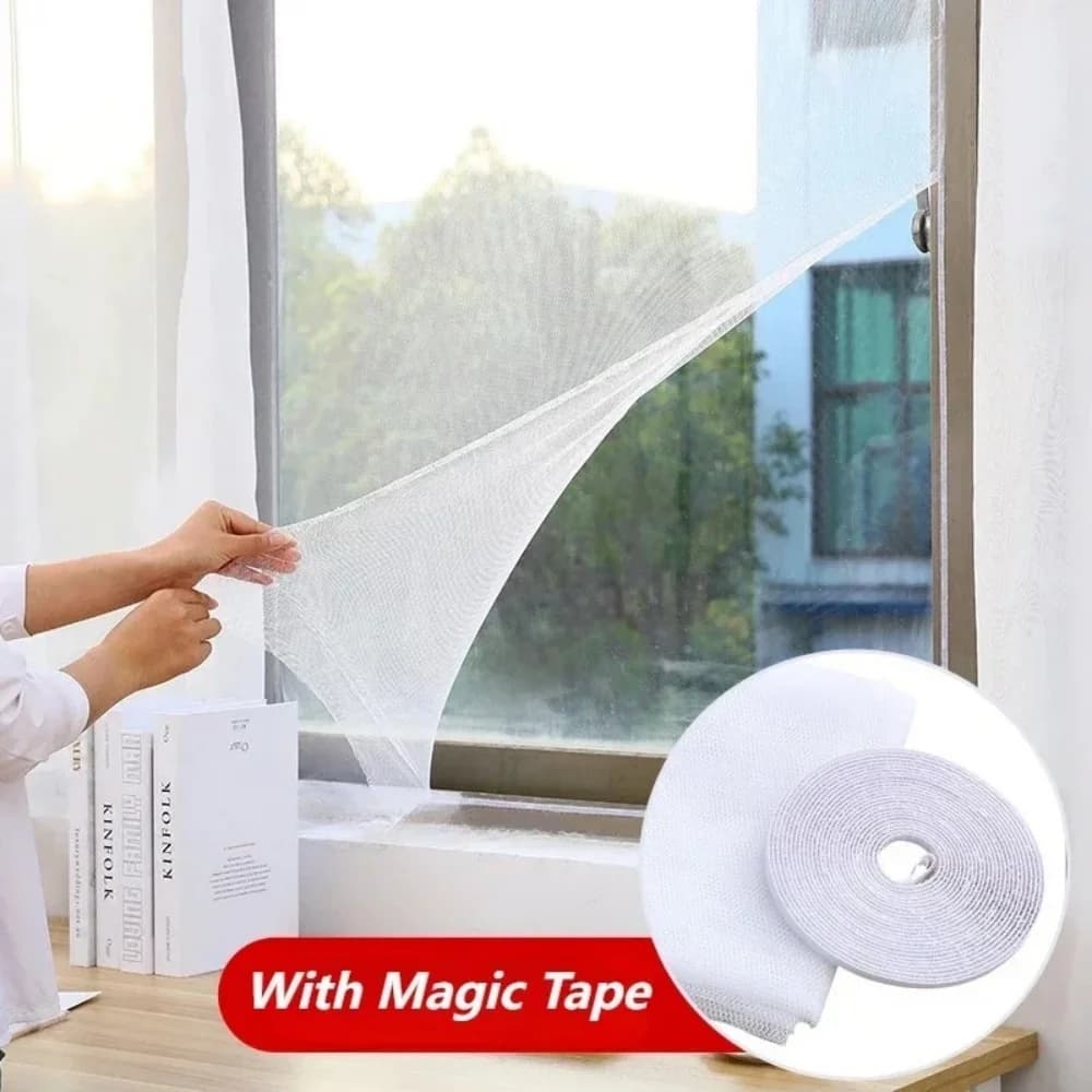 Self-Adhesive Mosquito Net Fly Screen Curtain DIY Window Mesh Anti Insect Bug Protector for Home Garden Bed Indoor Reusable