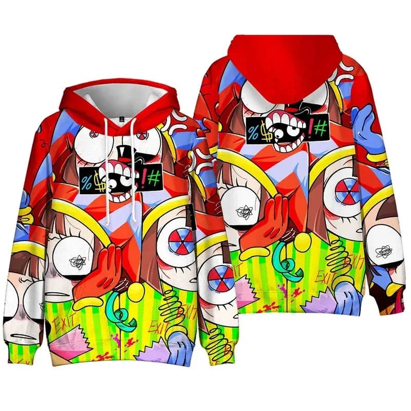 Anime The Amazing Digital Circus Cosplay Felpe con cappuccio Ragazzi Pullover Felpa casual Bambini adulti Felpa con cappuccio autunnale Capispalla per ragazze