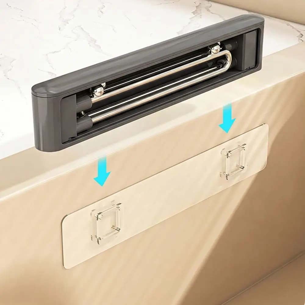 Foldable Kitchen Sink Filter Rack Strong Load-Bearing Self-adhesive Food Waste Drain Basket Easy Installation Mesh Filter Bag