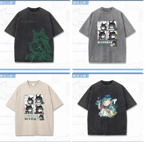 Arknights:Endfield Zhuang Fangyi T-shirt Summer Shirt Short Sleeves Man Girl Clothes Cosplay Tees Pure Cotton Tops Figures Gift