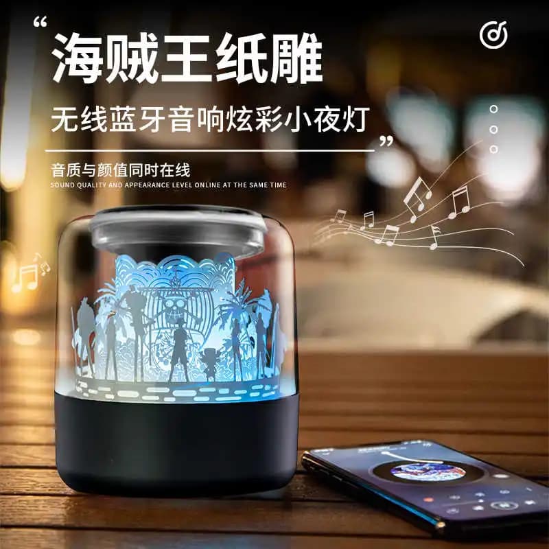 Macchina per Karaoke Anime One Piece Luffy, Altoparlante Bluetooth Wireless con Luce Notturna, Lettore Musicale e Radio, Regalo per Bambini
