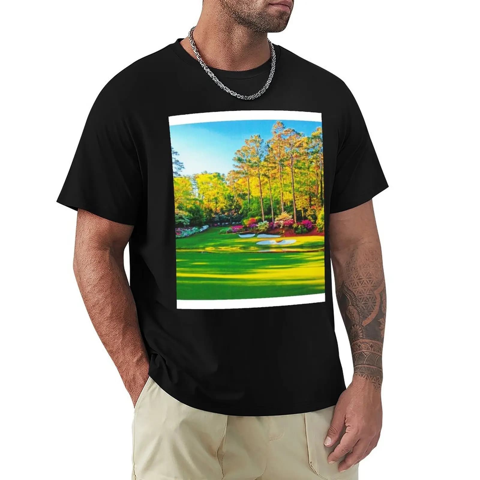 T-shirt del campi da golf Augusta National, foro 13, T-shirt sportiva leggera e basic