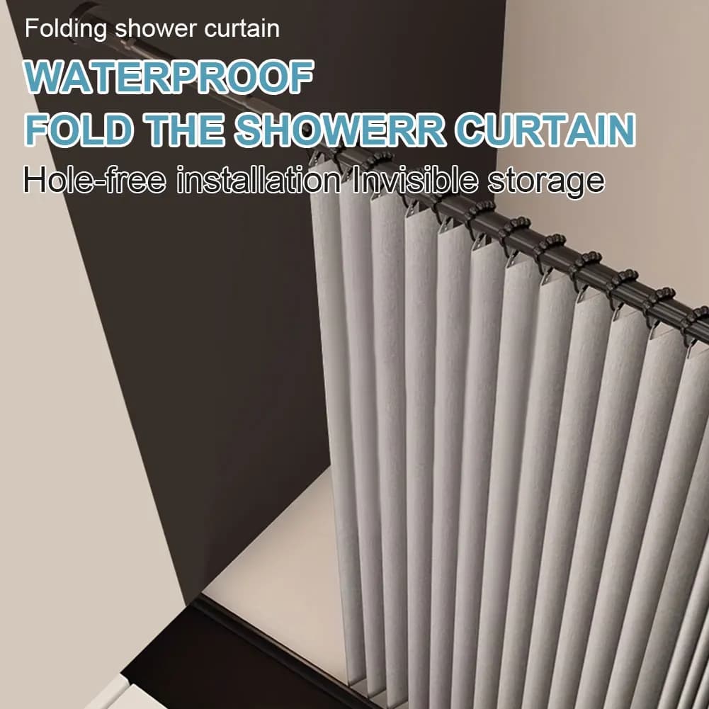 Foldable Magnetic Bath Curtain Waterproof Bathroom Curtain with 14 Hooks Privacy Bathroom Divider Modern for Bathroom