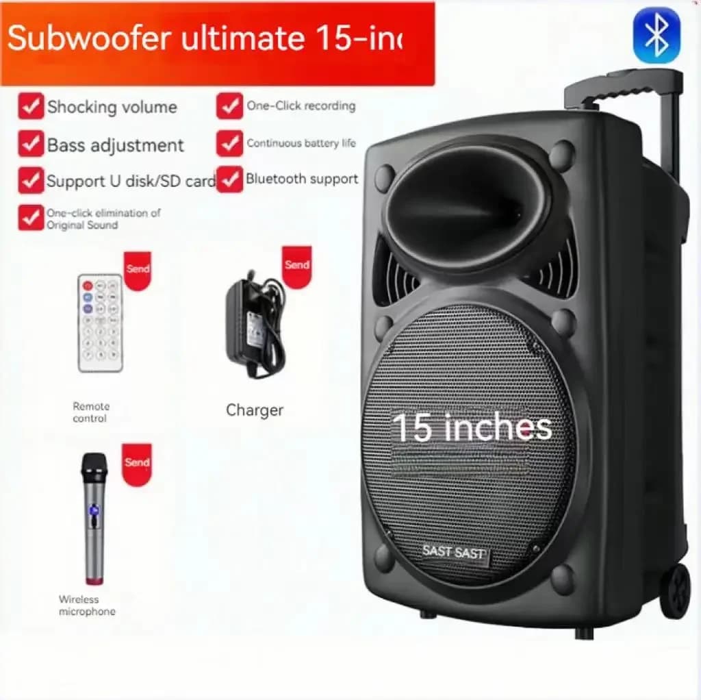 Altoparlante Bluetooth ad alta potenza da 500W altoparlante Stereo per Karaoke portatile ad alto Volume da esterno con microfono