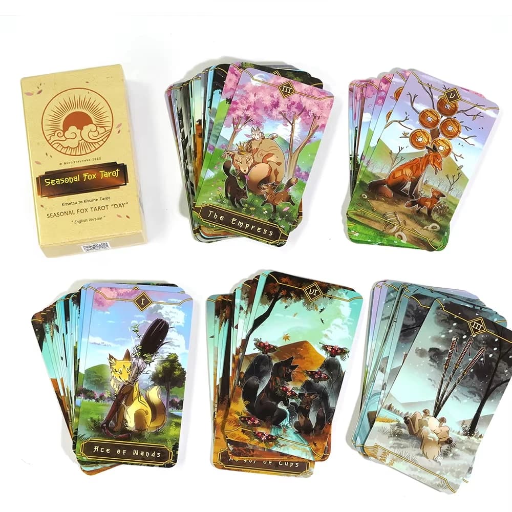 Carte dei tarocchi di volpe stagionali per principianti e comprendere i significati su loro. Giochi da tavolo Oracle Board