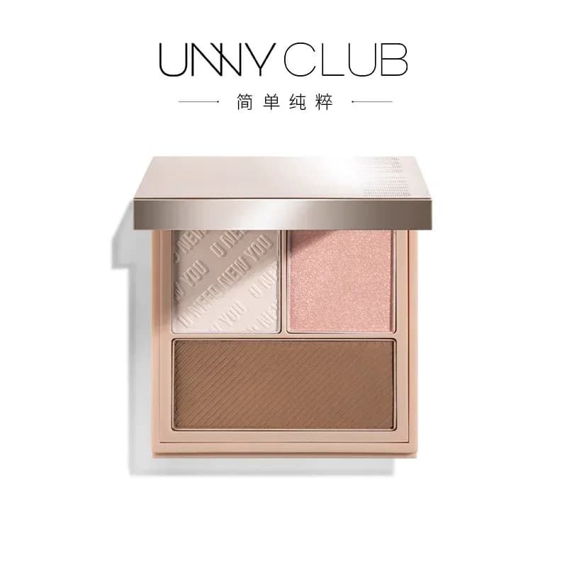 UNNY Contour Palette Illuminator Highlighter Bronzer Blusher 3-in-1 Cosmetici per il trucco di bellezza a lunga durata, impermeabili e con controllo dell'olio