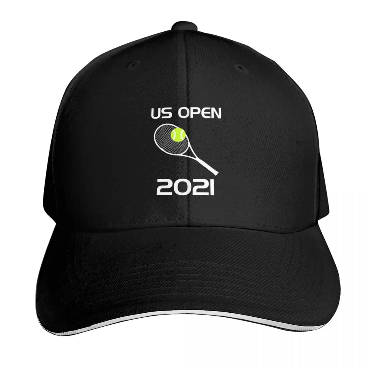 Tennis US Open 2021 - Racket and Ball Baseball Cap Quick Dry Performance Cotton Twill Breathable Contrast Two Tone Brim