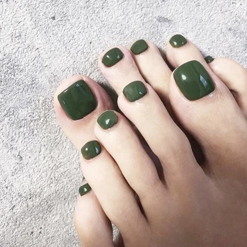 J-71 Forest Green, Toenail, Glue Nail Art Nail Patch Fake Nail Patch Wholesale