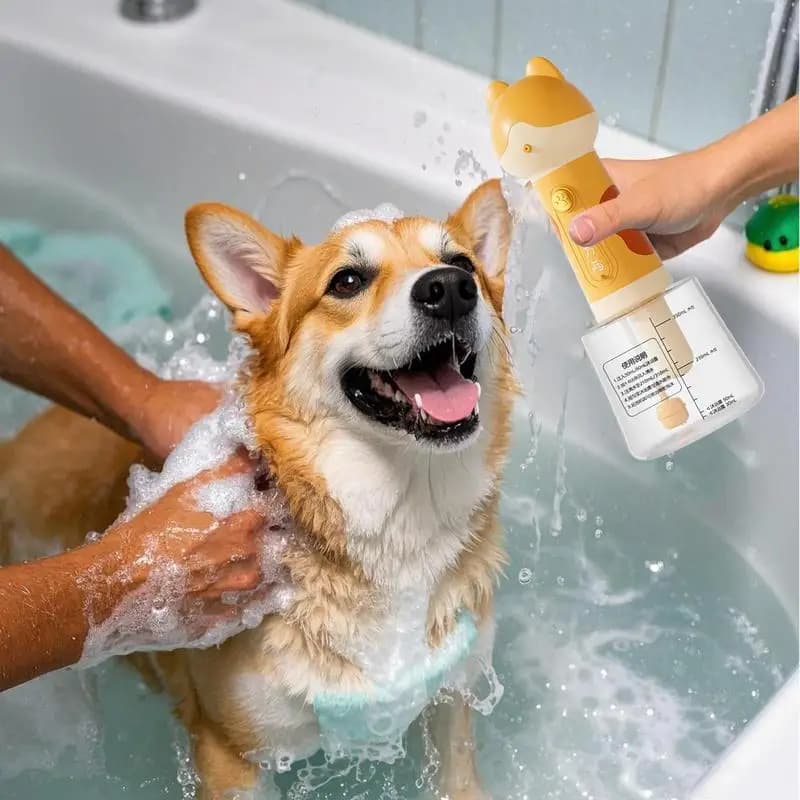 Dispenser di sapone schiumogeno per cani Dispenser di shampoo schiumogeno per cani elettrico Cartoon Cat Spruzzatore di sapone ricaricabile da bagno automatico