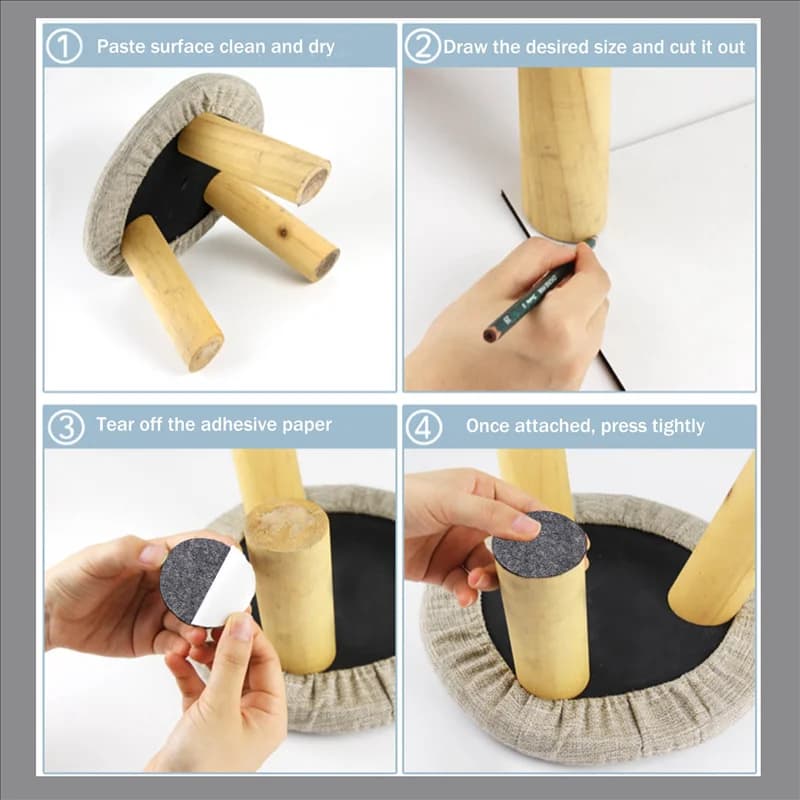 ABSE-Self-Adhesive Felt Glides For Chairs, 5 Mm Thick Chair Felt Glides For Furniture, Floor, Chair Legs Pack Of 4